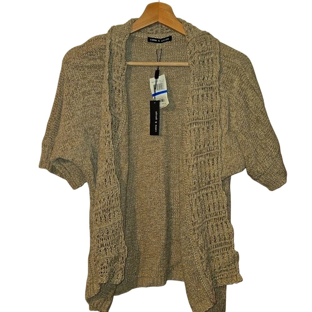 NWT Cable & Gage XL Beige/Brown Knit Topper/Cardigan [0016]